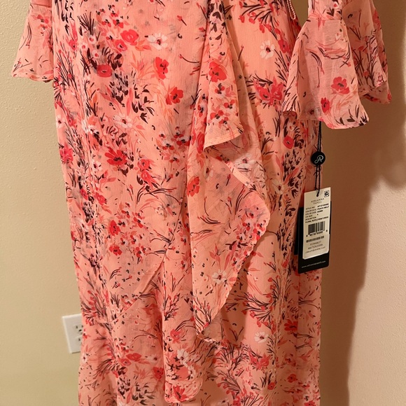 ADRIANNA PAPELL PINK Floral Dress Sz 4 **NO BELT** - Picture 5 of 7